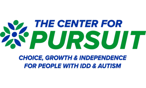 The center for pursuit logo. choice, growth, and independence for people with IDD and autism.