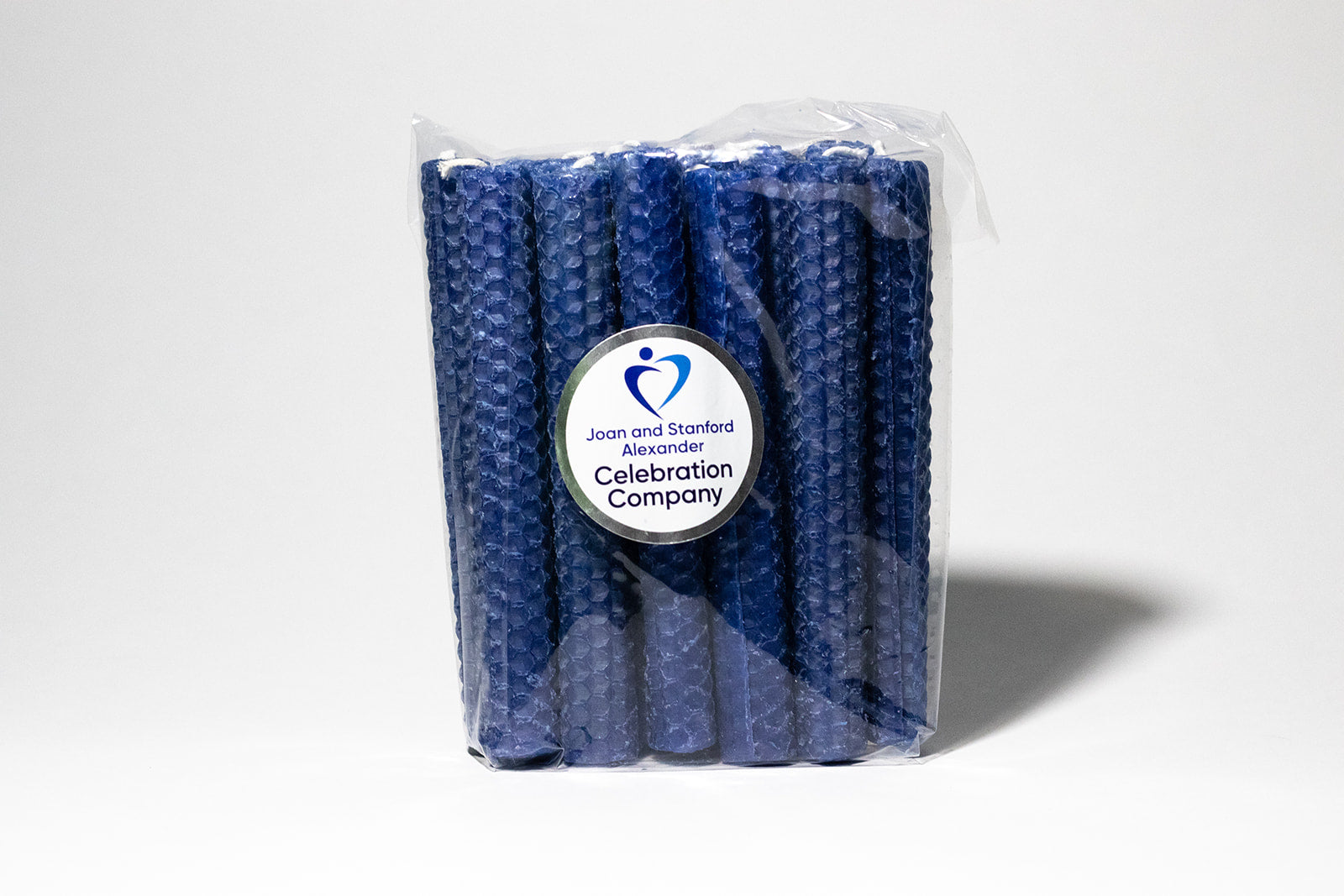 Package of 16 Navy Shabbat candles in clear package