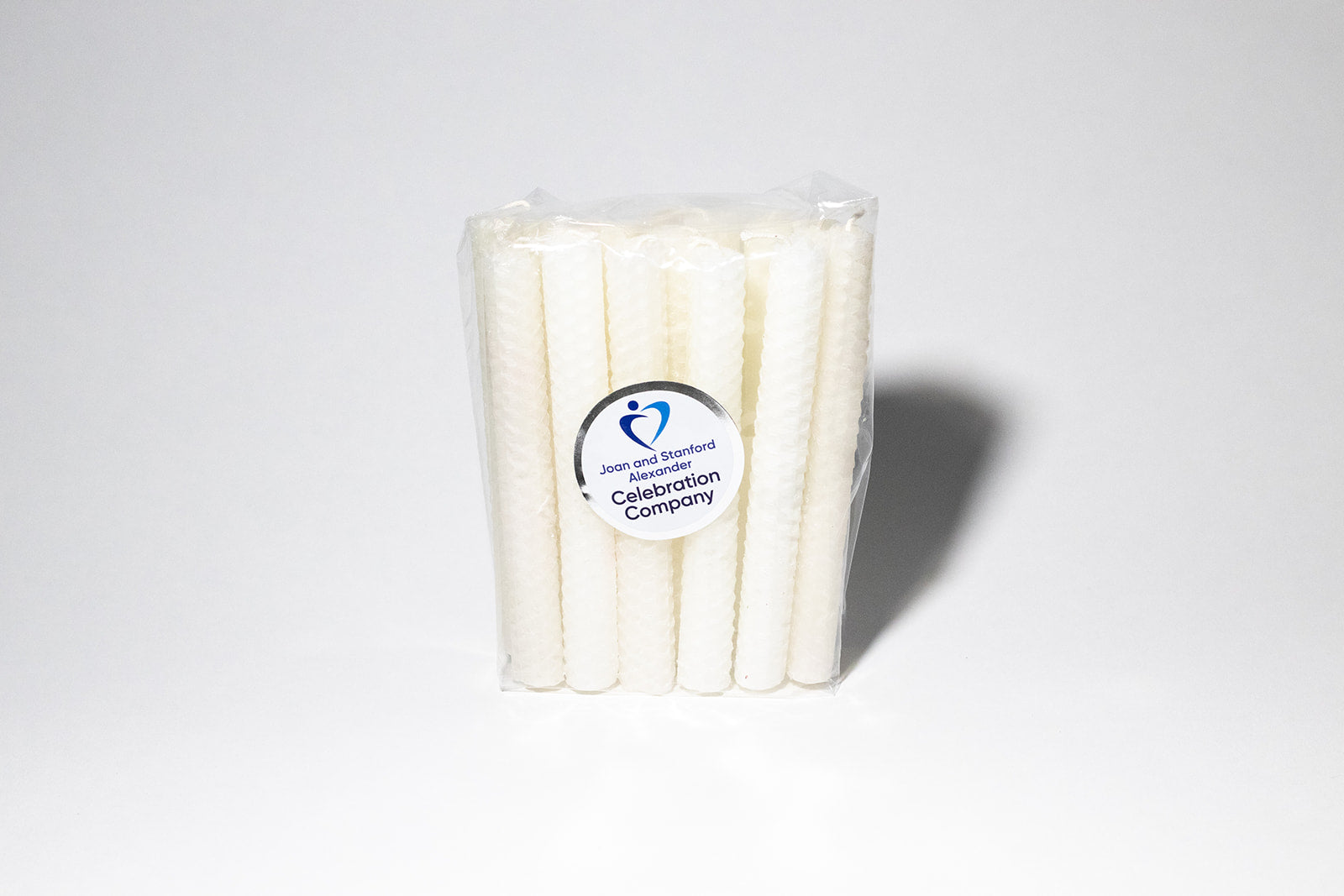 Package of 16 White Shabbat candles in clear package