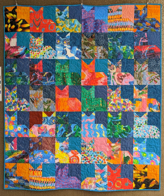 art quilt with cats