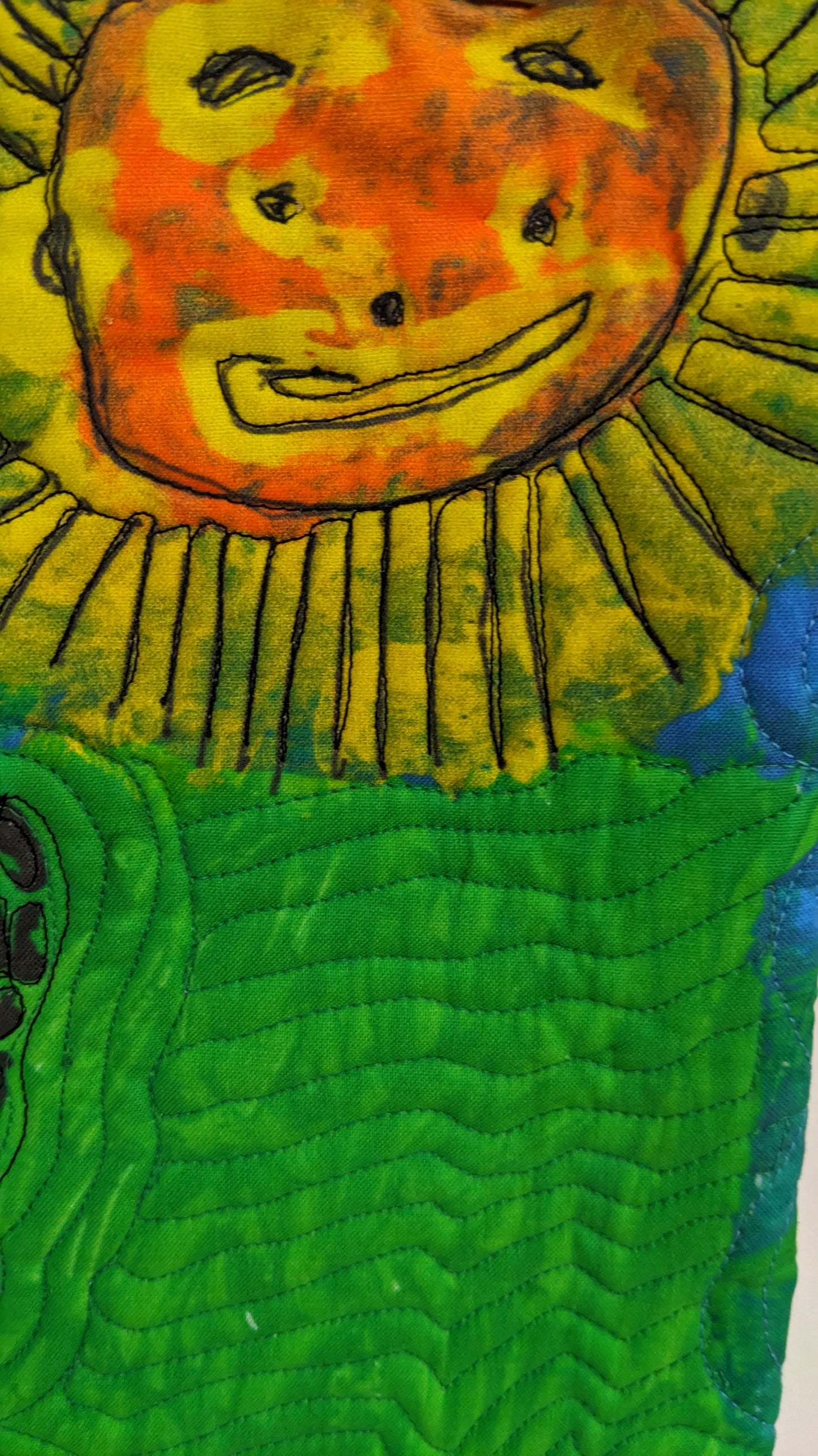 quilt of artwork with butterflies