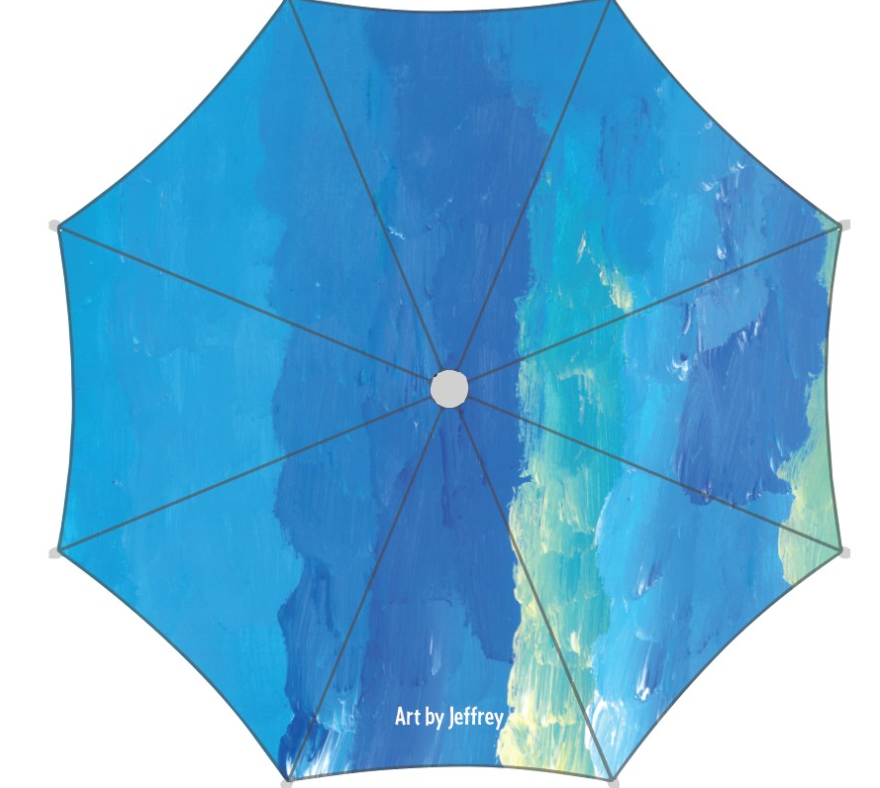 umbrella with shades of blue