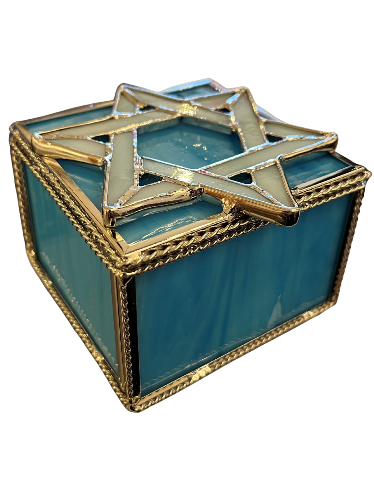 Star of David Stained Glass Box