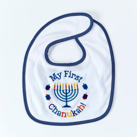 bib with my first Chanukah written on it