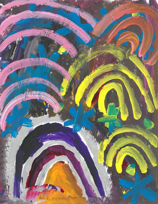 painting of rainbow patterns