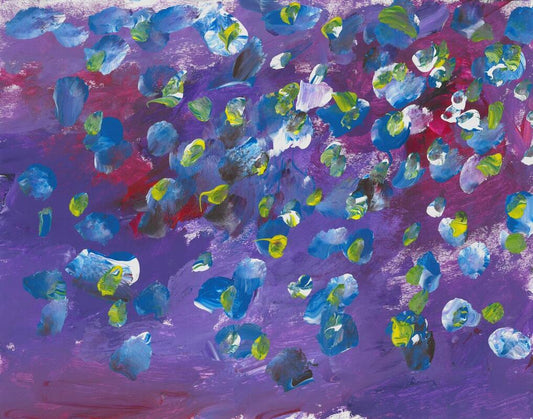 Purple Painting with accents of blue and white