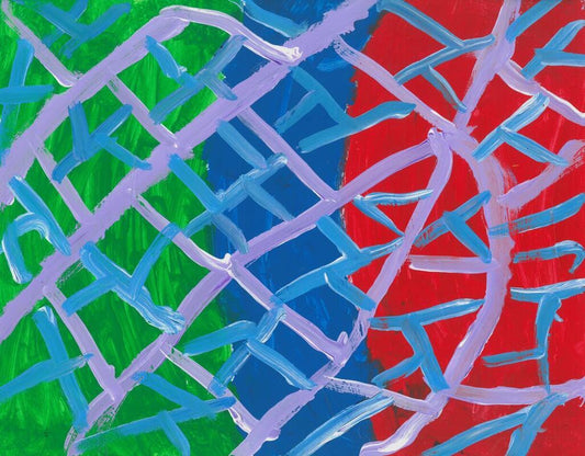 purple and blue lines intersecting each other
