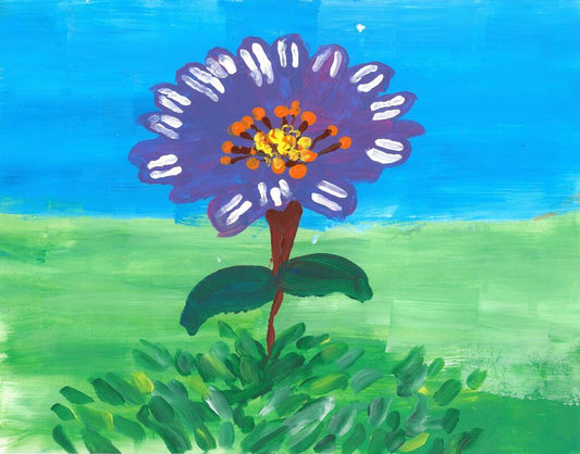painting of purple flower