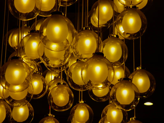 photograph of lights reflecting