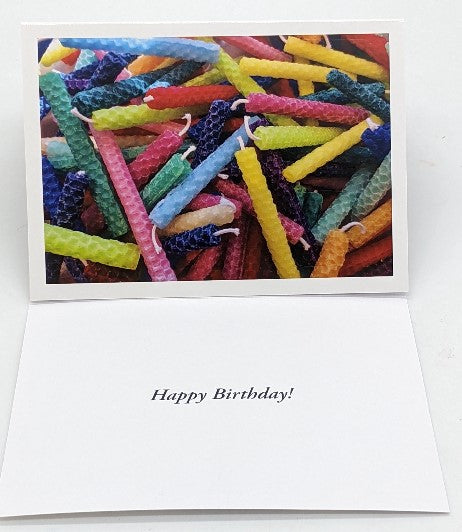 Celebration Candles w/ "Happy Birthday" Message on inside ~  6-pack Graphic Cards