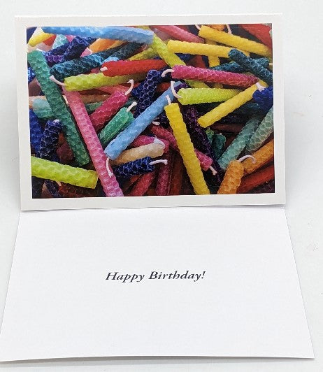 Celebration Candles w/ "Happy Birthday" Message on inside ~ 6-pack Graphic Cards