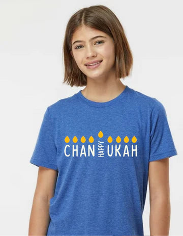 "Happy Chanukah" Menorah W/ Lights T-Shirt