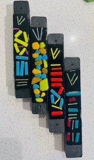 Fused Glass & Wood Mezuzah