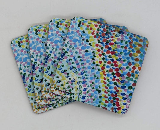 coasters with abstract art
