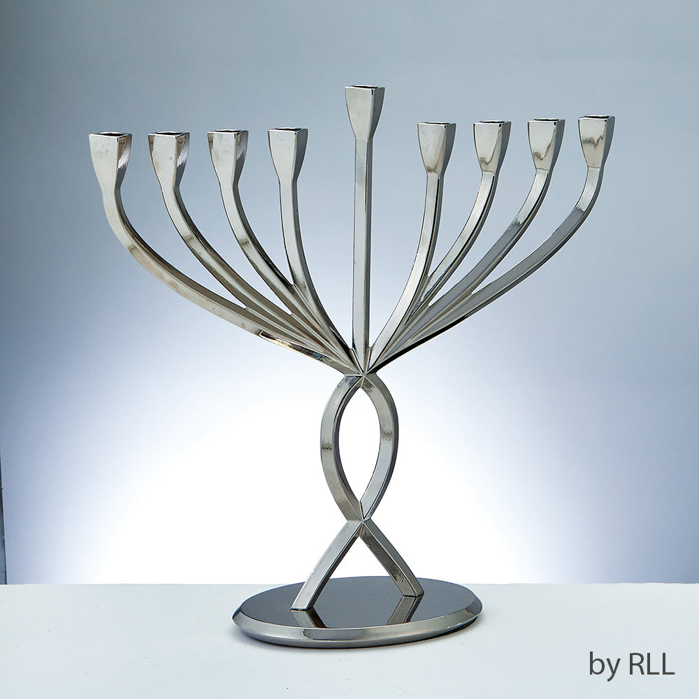 menorah against a light blue/white background