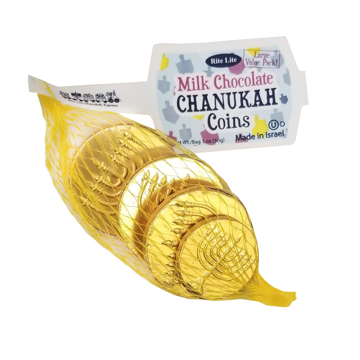 Large Bag of Chanukah Gelt Milk Chocolate Coins