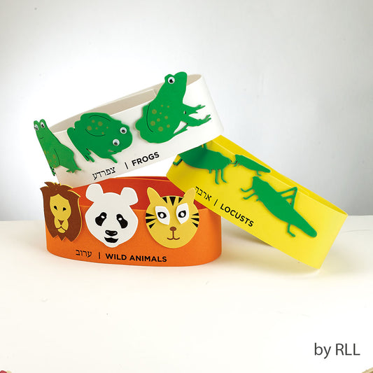three headbands decorated with the plagues