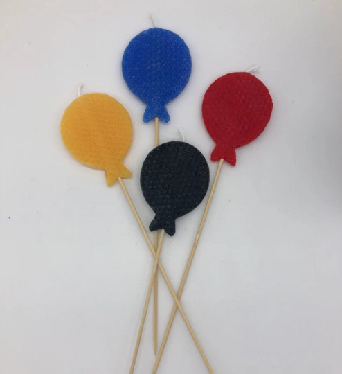 Birthday Candle Bundle On A Stick- Set of 5 Handmade All Natural Beeswax Birthday Candles
