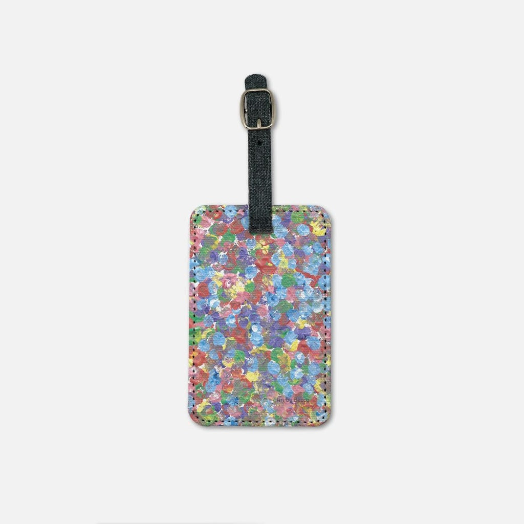 luggage tag with abstract art