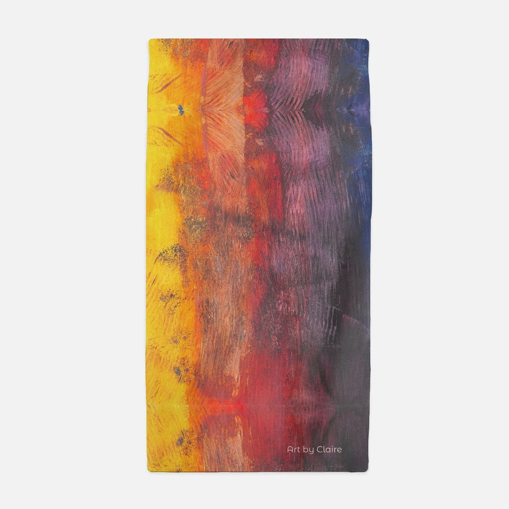 towel with image of a rainbow