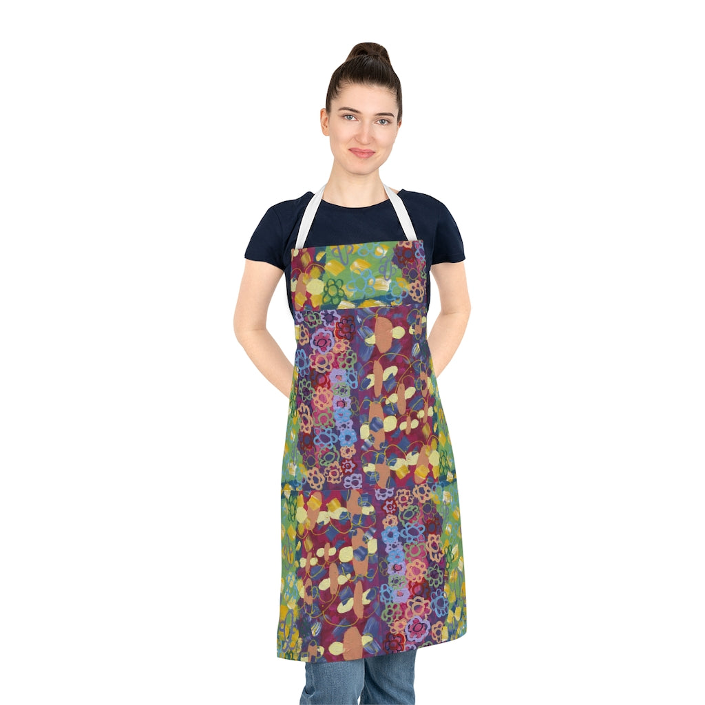 apron with butterflies and flowers