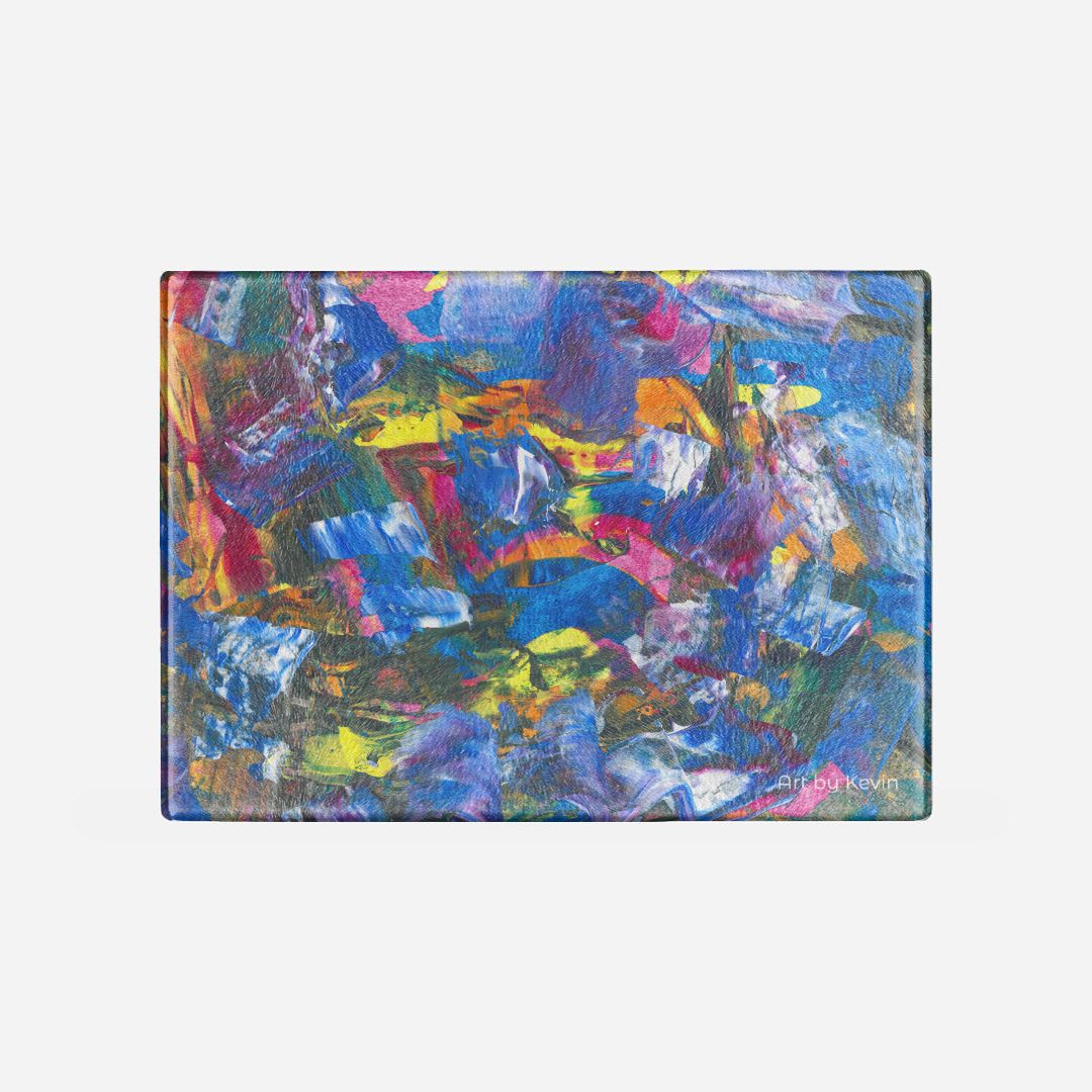 cutting board with swirls of colors