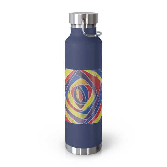 thermos with stripe painting on it