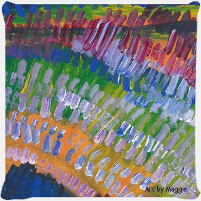 "Many Lines Alive" Pillow by Maggie