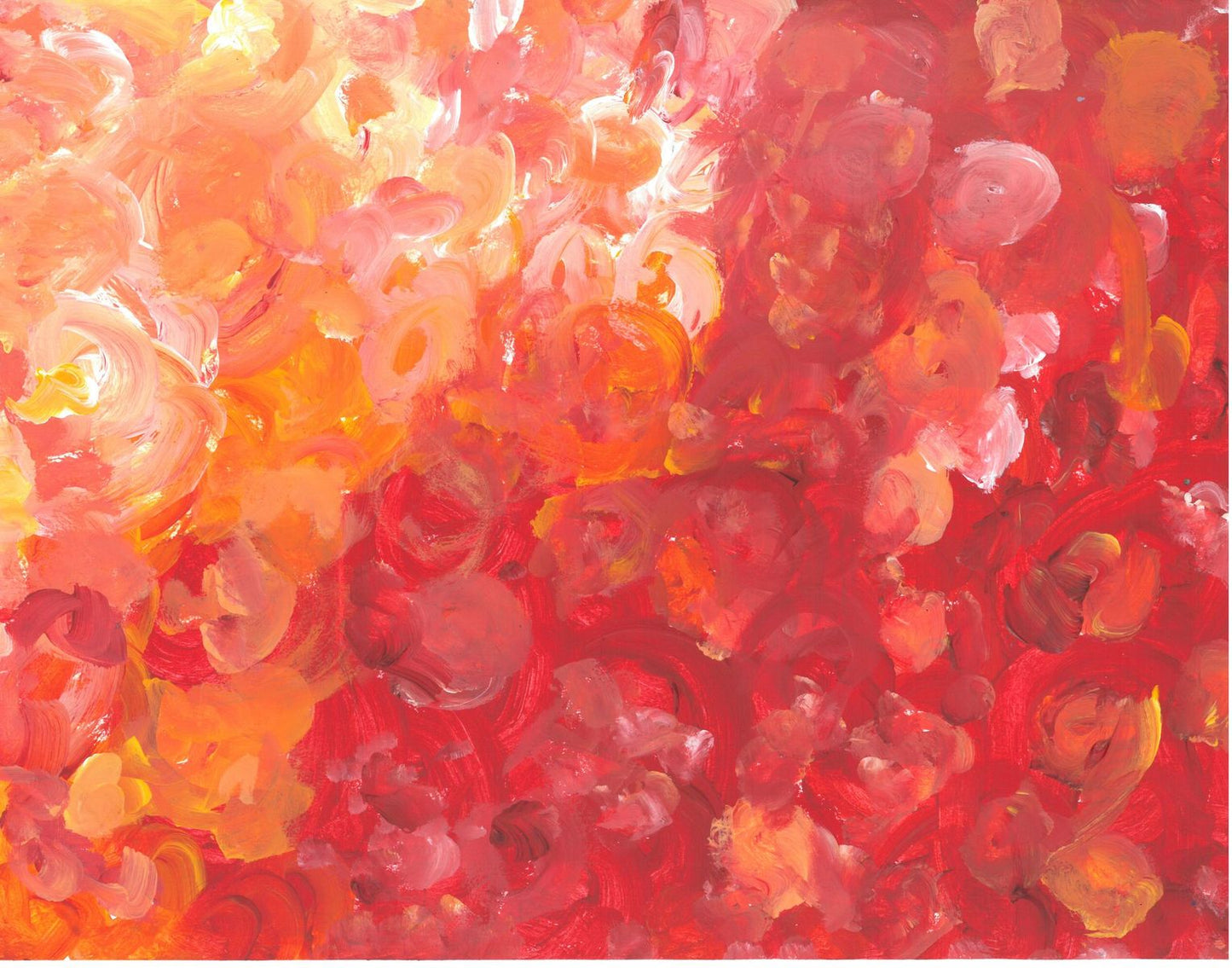 from the upper left corner radiating outward is a gradient of light orange to red swirls throughout