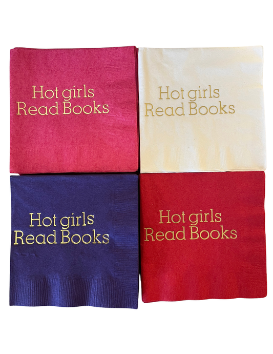 Book Fair Cocktail Napkins (25 count) "Hot girls Read Books"