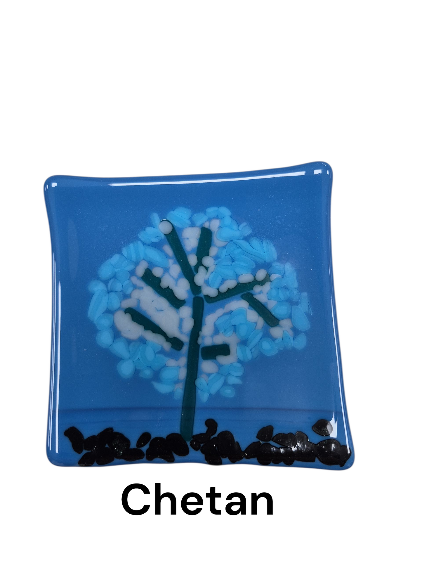 This image features a has It showcases a whimsical, stylized tree design with a cool, wintery color palette.
size6"x6"