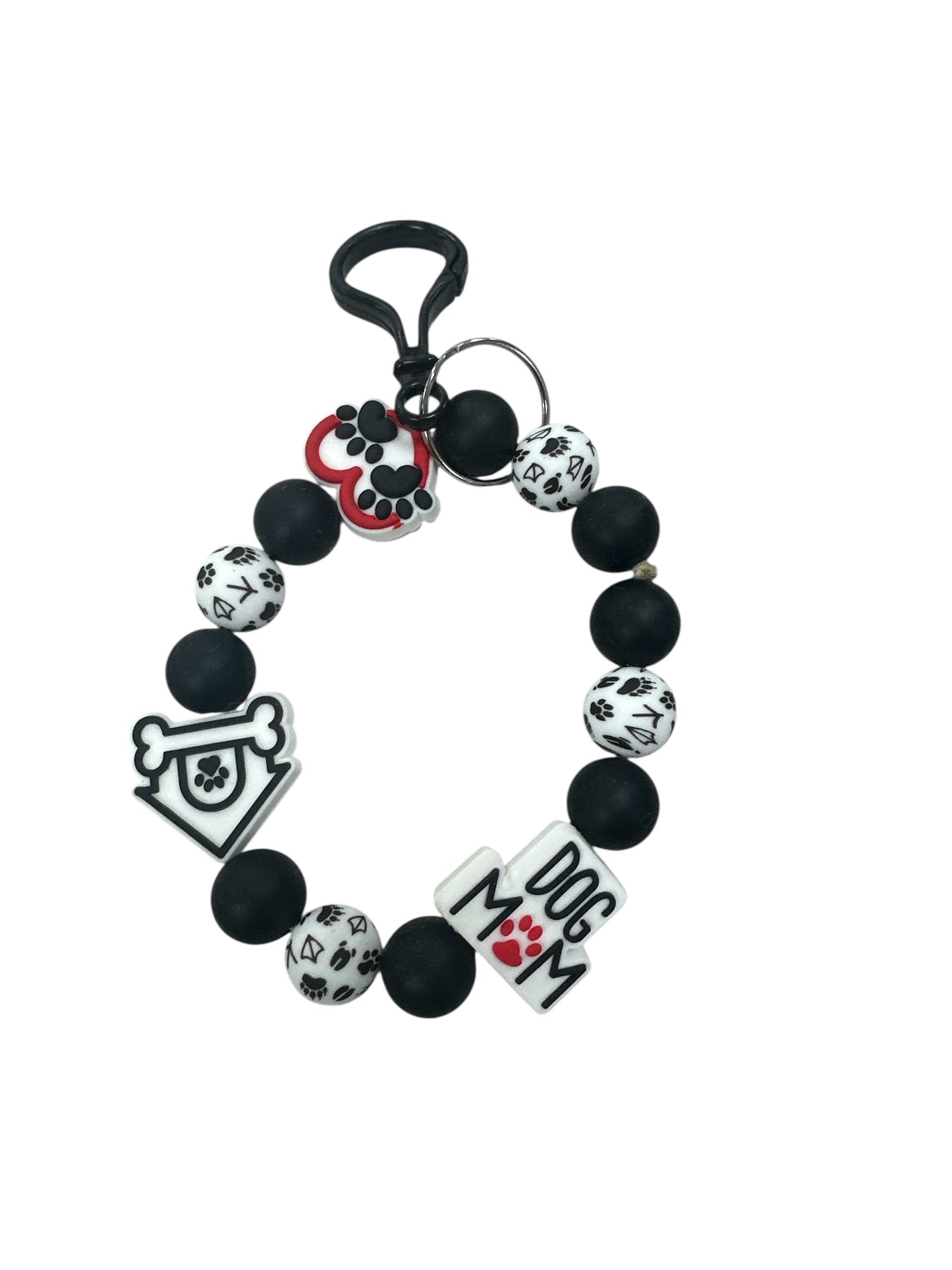 Dog Mom Beaded Key Chain