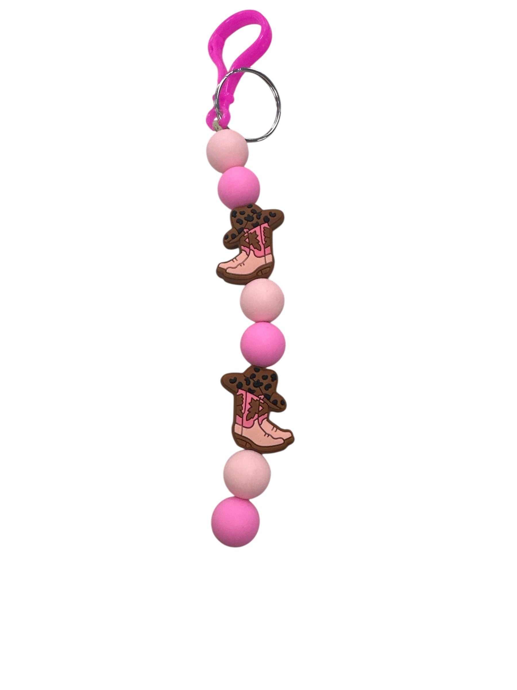 beaded rodeo themed key chain 
