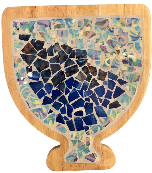 menorah shaped tray filled with tiles