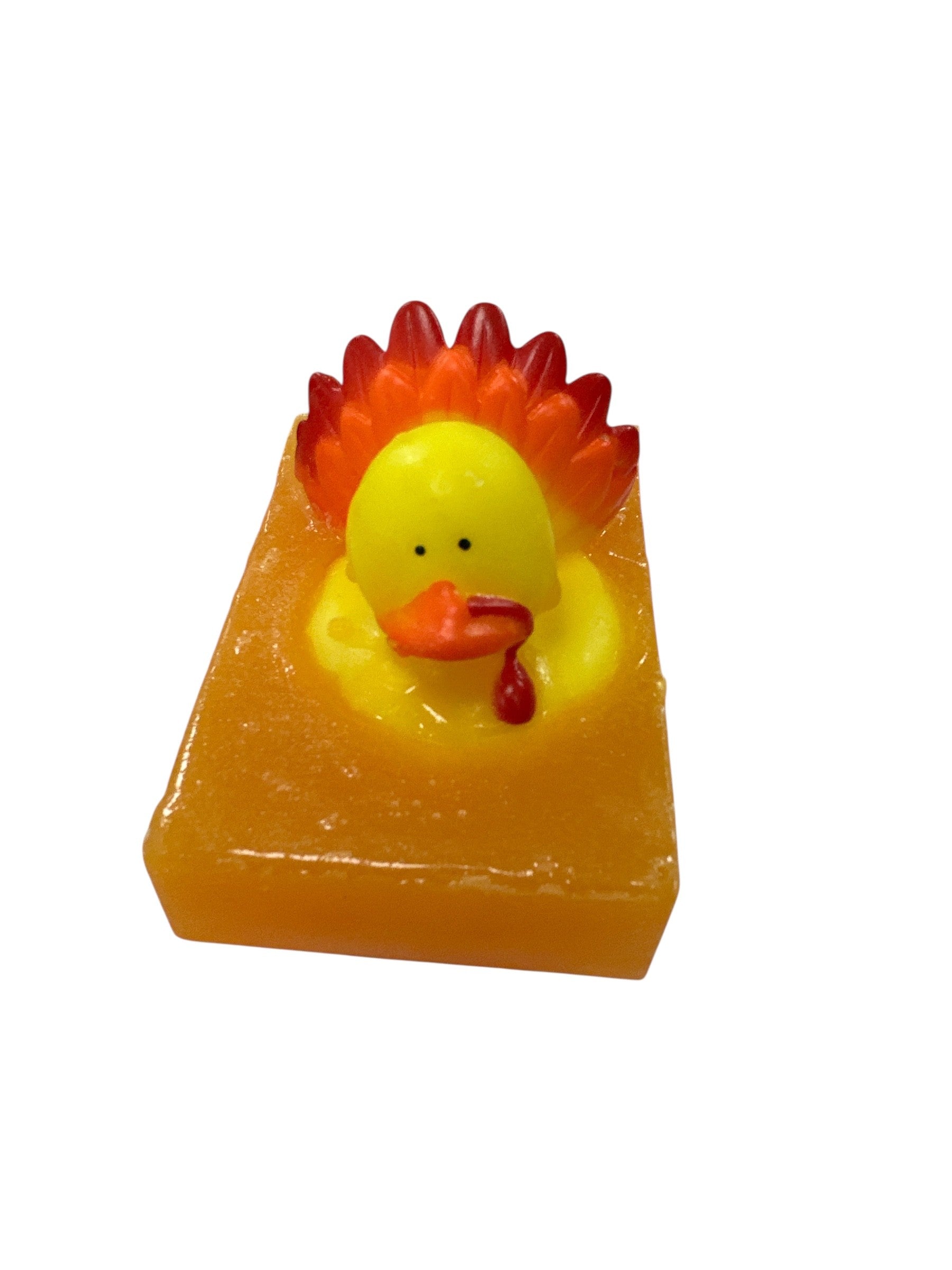 Holiday rubber duck bath toy with either Snowman, Reindeer or Turkey characters