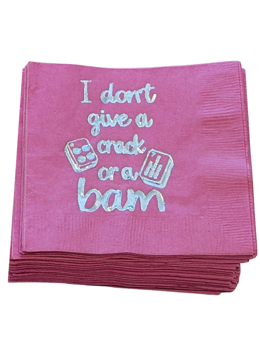 "I don't give a Crack or a Bam" - Set of 25 Cocktail Napkins