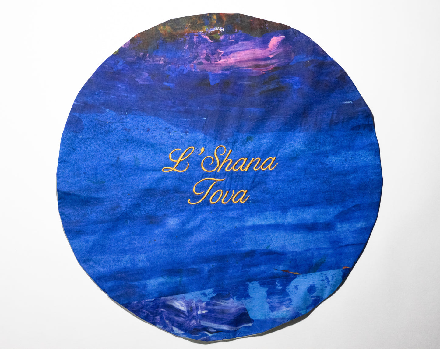 round challah cover with l'shana tova