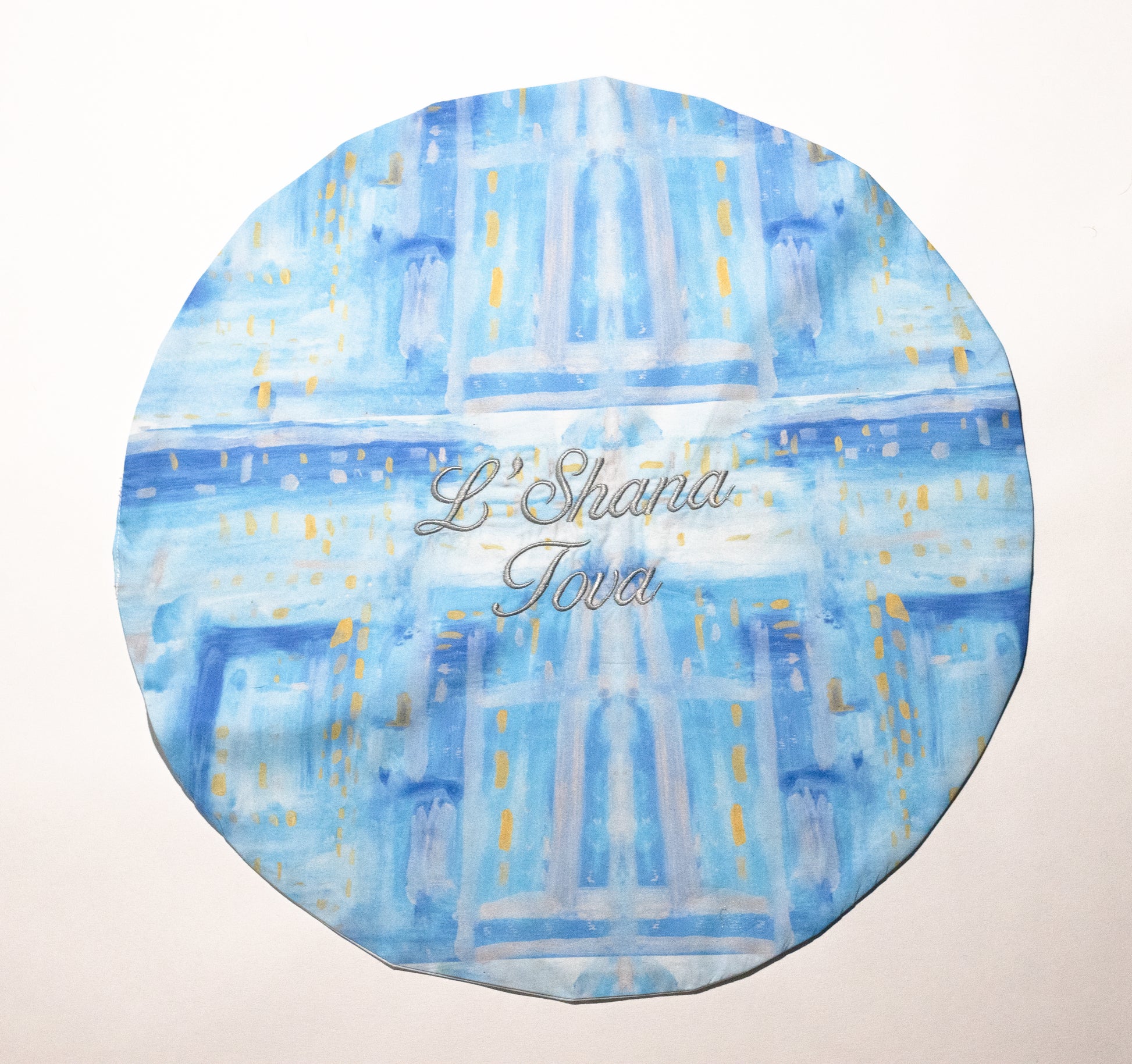 round challah cover with l'shana tova