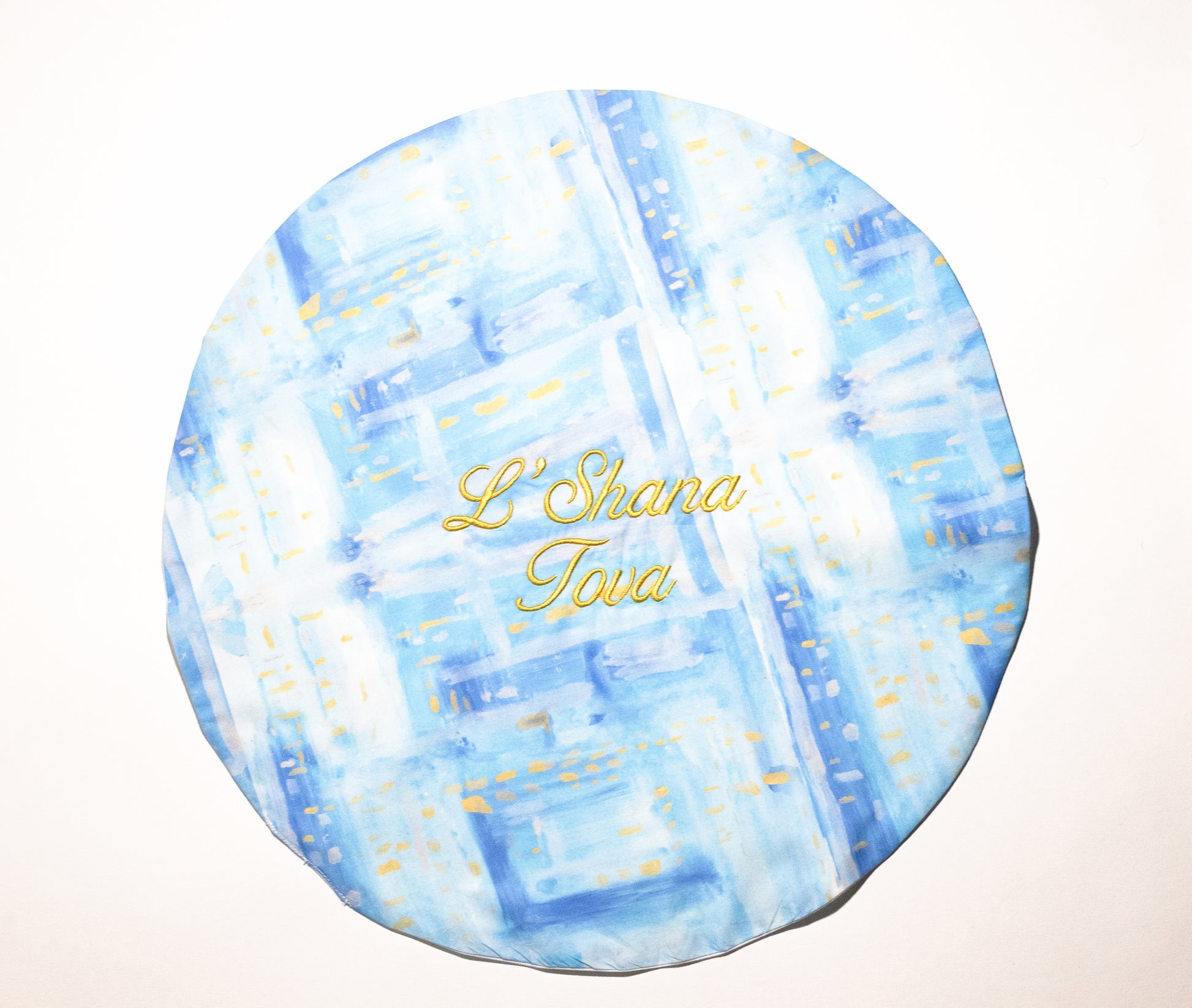 round challah cover with l'shana tova