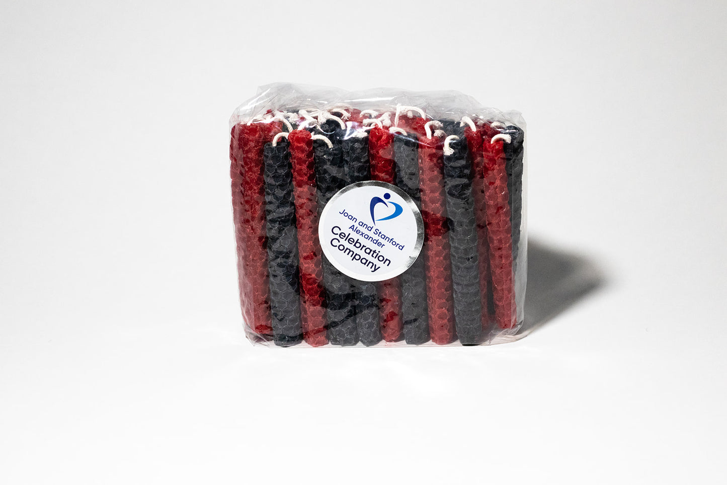 Package of 44 Chanukah candles in red and black.