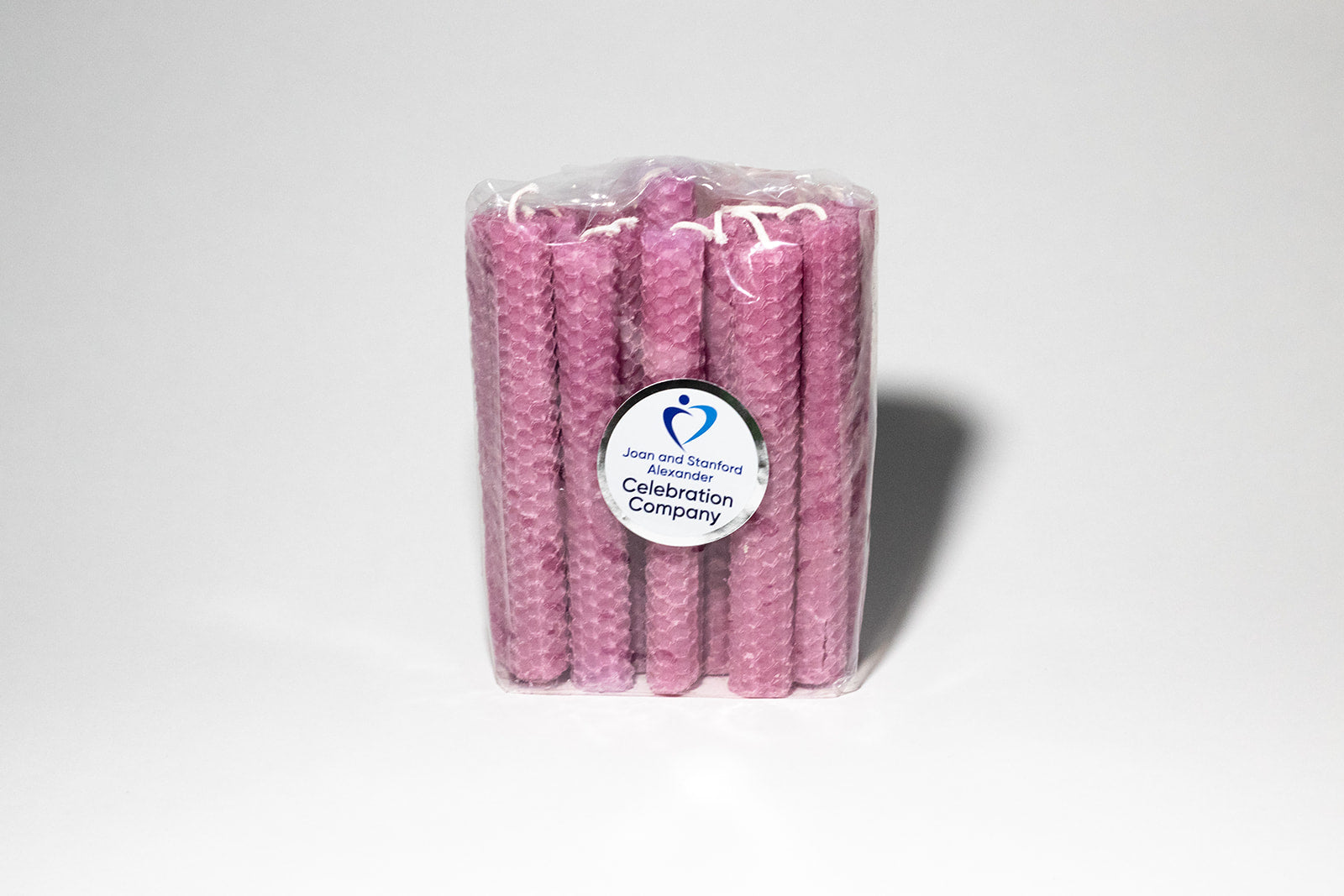 Package of 16 Rose Shabbat candles in clear package