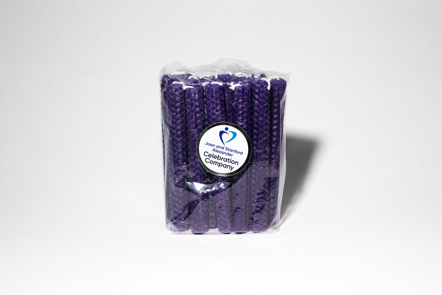 Package of 16 Purple Shabbat candles in clear package