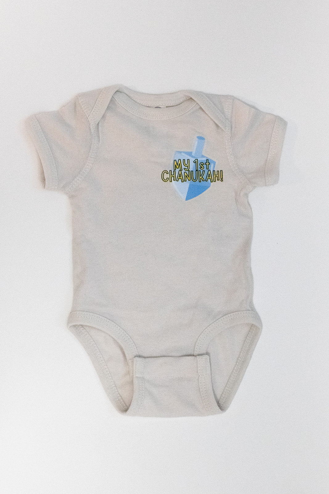 baby onesie with my first first cahnukah on it