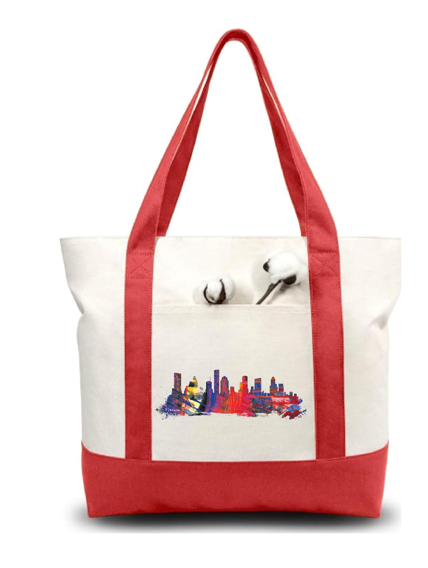 canvas tote bag with houston skyline