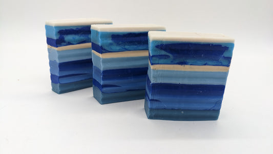 soap with various shades of blue