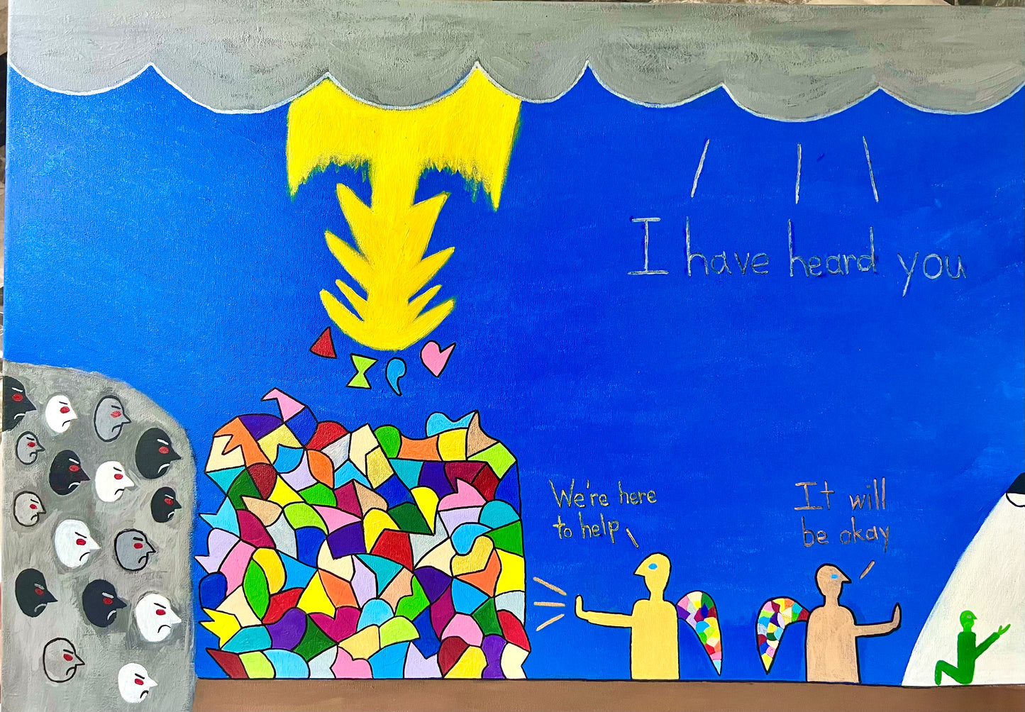 artistic rendering of a lightining storm hitting a rock