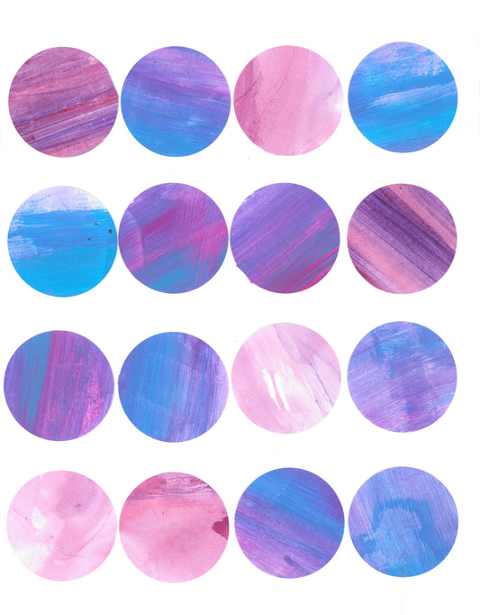 grid of 4x4 purple circles