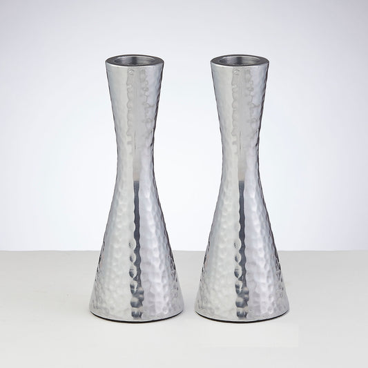 candle sticks with hammered metal