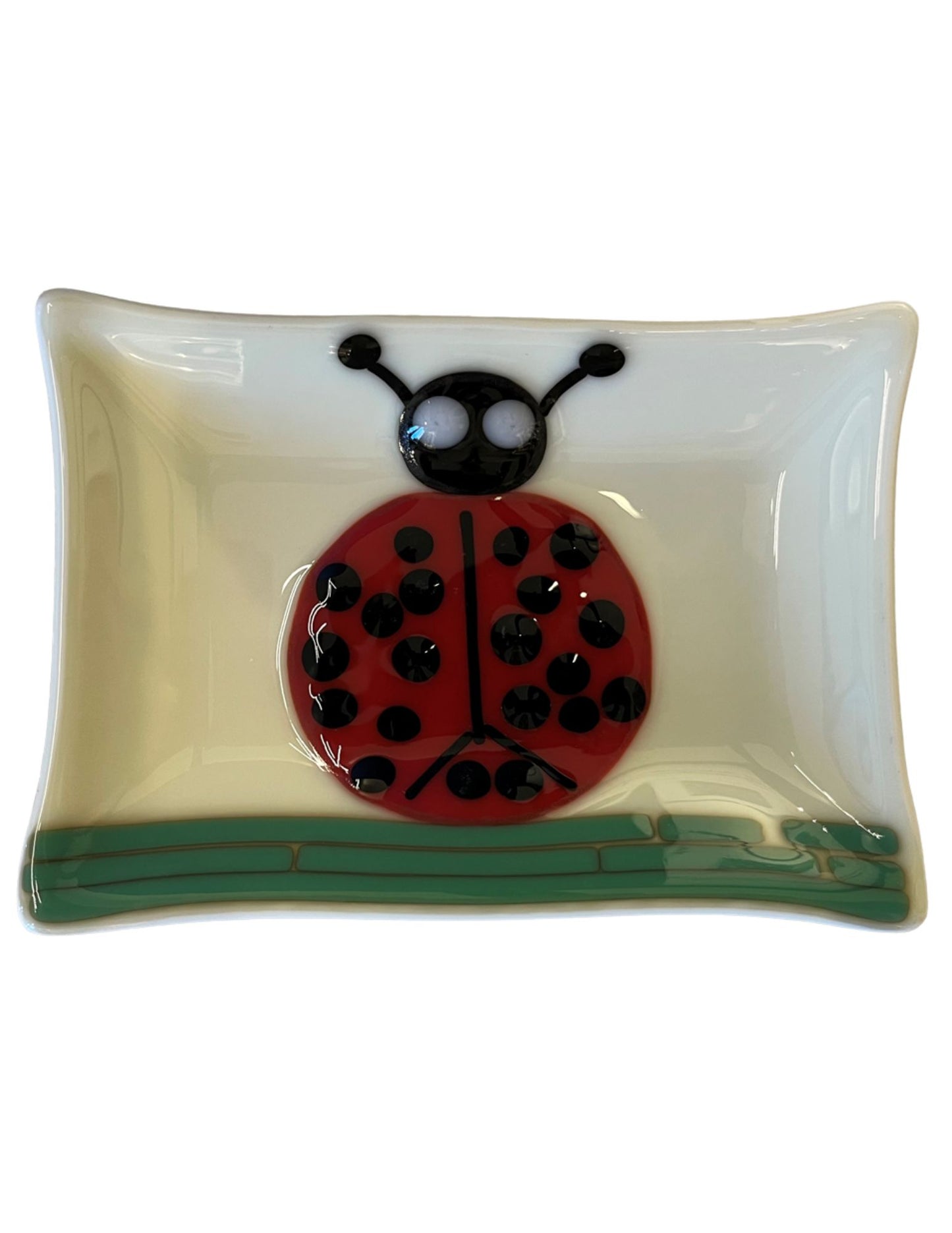 soap dish with image of lady bug