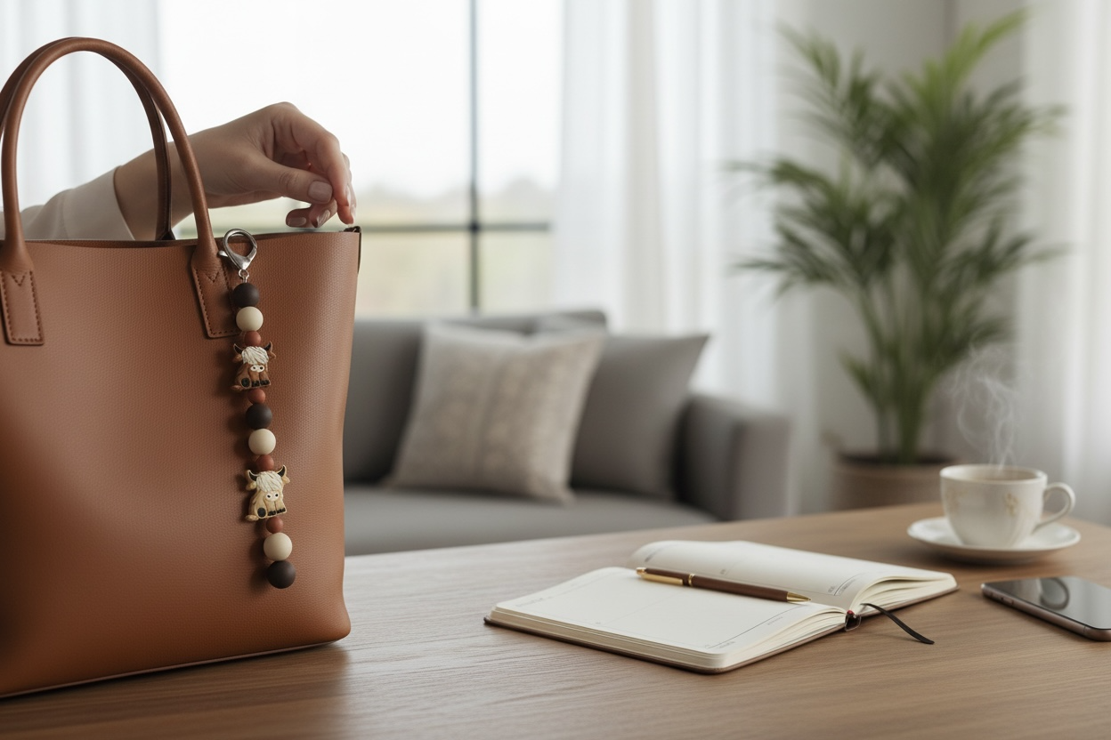 beaded rodeo themed key chain 